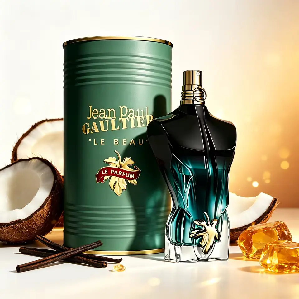 Jean Paul Gaultier Le Beau Le Parfum Intense for Men Infused with Coconut Wood, Tonka Bean & Sandalwood, Designer Perfume-Long-Lasting